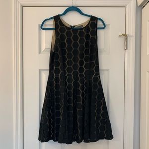 Double layered black and tan cocktail dress